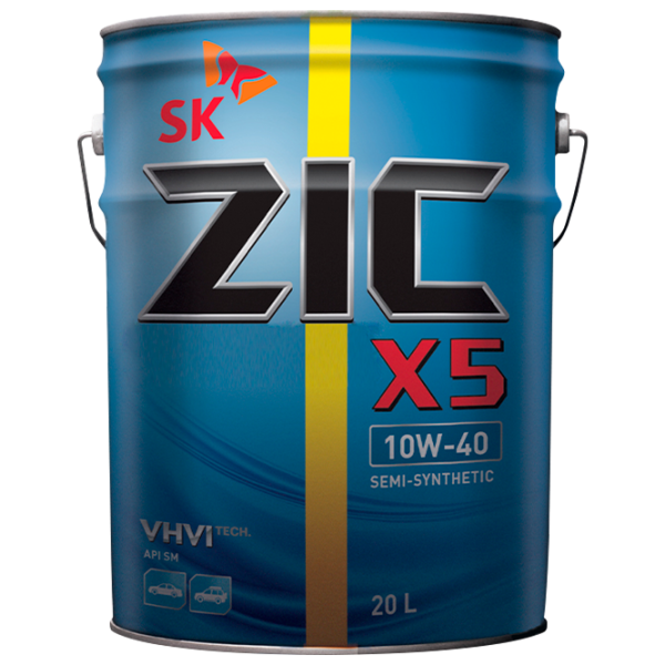 Моторное масло ZIC X5 10W-40 10W-40 20 л полусинтетическое photo 1