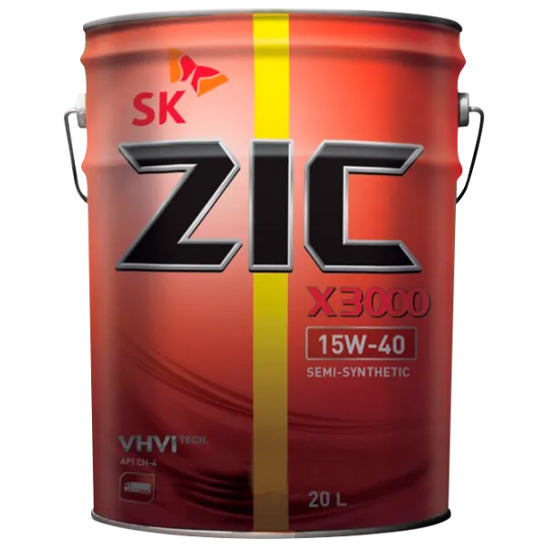 Моторное масло ZIC X3000 15W-40 15W-40 20 л полусинтетическое photo 1