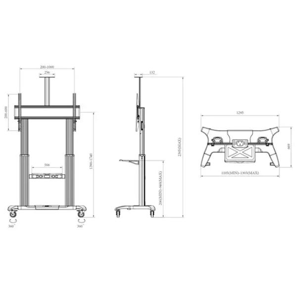 Suport TV Multibrackets M Public Floorstand Basic 150 VESA 600 x 400 mm photo 8 Suport TV Multibrackets M Public Floorstand Basic 150 VESA 600 x 400 mm photo 8