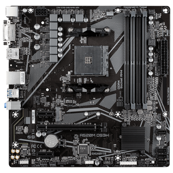 Материнская плата Gigabyte A520M DS3H 1.0 mATX/ AMD A520 photo 1