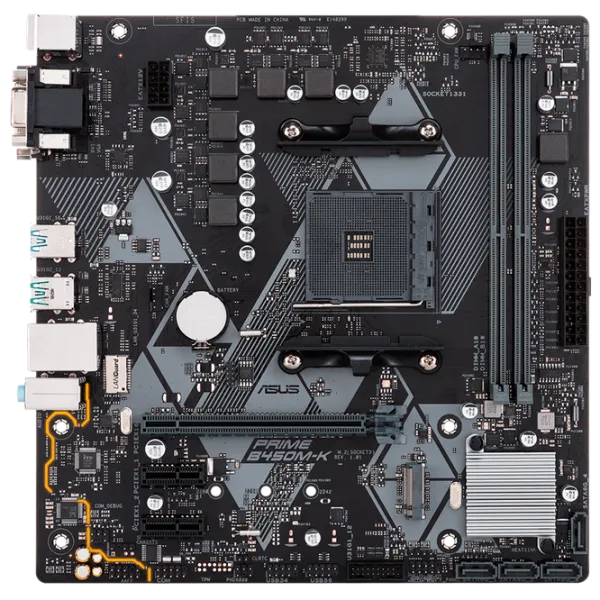 Placă de bază Asus B450M-K Gaming/ Micro-ATX/ AMD B450 photo 1