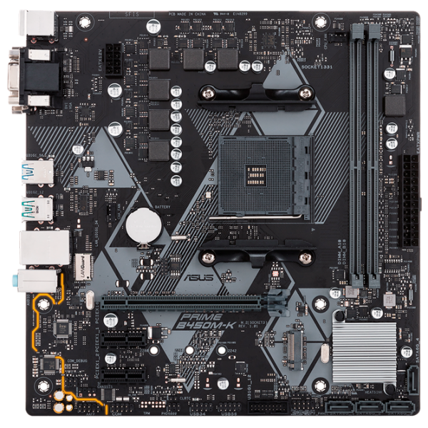 Placă de bază Asus B450M-K Gaming/ Micro-ATX/ AMD B450 photo 1