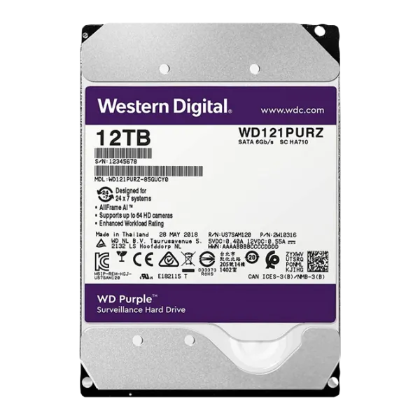Dispozitiv de stocare HDD Western Digital Surveillance 12 TB WD121PURZ/ Purple photo 1