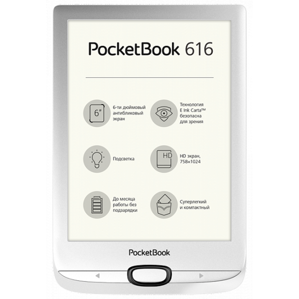 Carte electronică Pocketbook 616 6"/ E-Ink Carta/ 8 GB/ Silver photo 1 Carte electronică Pocketbook 616 6"/ E-Ink Carta/ 8 GB/ Silver photo 1