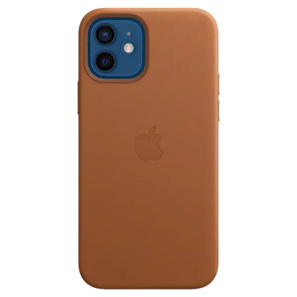 Husa Apple iPhone 12 / 12 Pro Original MagSafe Back/ Leather/ Saddle Brown photo 1