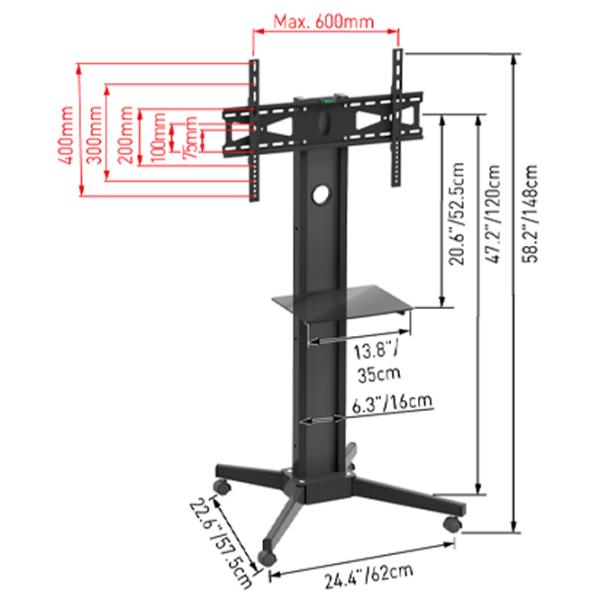 Suport TV Barkan SW401 VESA 600 x 400 mm photo 2