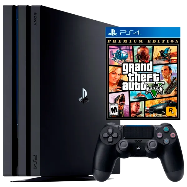 Sony Playstation 4 PRO + GTA V Premium Edition Черный photo 1