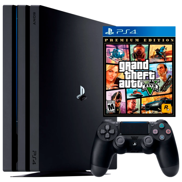 Sony Playstation 4 PRO + GTA V Premium Edition Черный photo 1