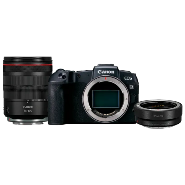 Фотоаппарат Canon EOS RP Kit + RF 24-105mm f/ 4L IS USM + Mount Adapter EF-EOS R CMOS/ Черный photo 1 Фотоаппарат Canon EOS RP Kit + RF 24-105mm f/ 4L IS USM + Mount Adapter EF-EOS R CMOS/ Черный photo 1