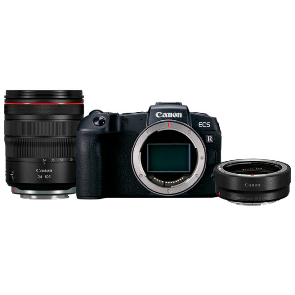 Фотоаппарат Canon EOS RP Kit + RF 24-105mm f/ 4L IS USM + Mount Adapter EF-EOS R CMOS/ Черный photo 1 Фотоаппарат Canon EOS RP Kit + RF 24-105mm f/ 4L IS USM + Mount Adapter EF-EOS R CMOS/ Черный photo 1