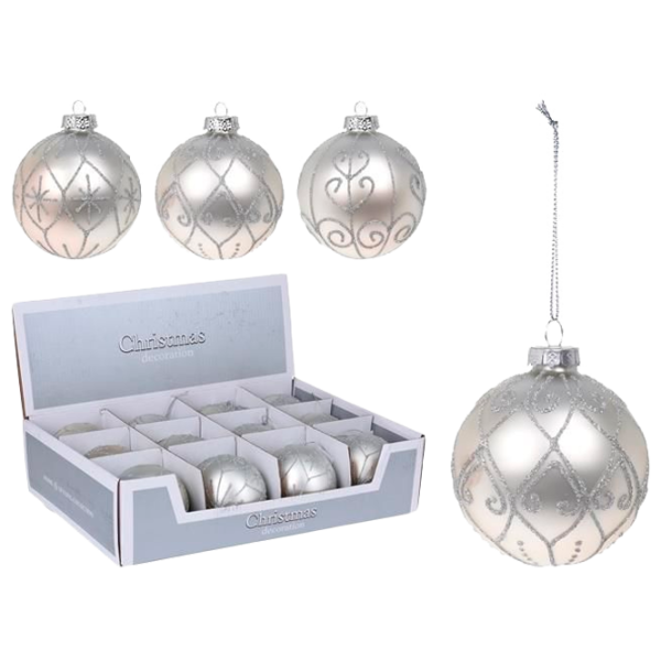 Glob pentru brad Christmas 29813 8 cm/ Silver photo 1