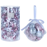Set de globuri pentru brad Christmas 23449 3 cm/ Pink