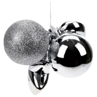 Игрушки для ёлки Christmas 36961 6 см/ Серебристый