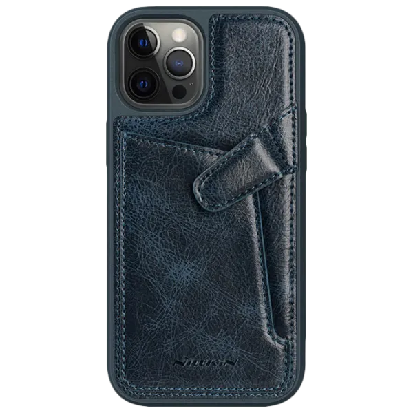 Чехол для смартфона Apple iPhone 12/ 12 Pro Nillkin/ Back/ Кожа/ Синий photo 1
