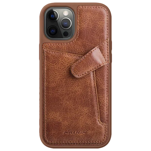 Чехол для смартфона Apple iPhone 12/ 12 Pro Nillkin/ Back/ Кожа/ Коричневый photo 1