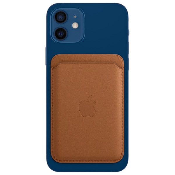 Чехол-бумажник Apple iPhone 12 - 14 All Apple/ MagSafe Back/ Кожа/ Saddle Коричневый photo 1