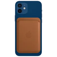 Husă Portmoneu Apple iPhone 12 - 14 All Apple/ MagSafe Back/ Piele/ Saddle Brown