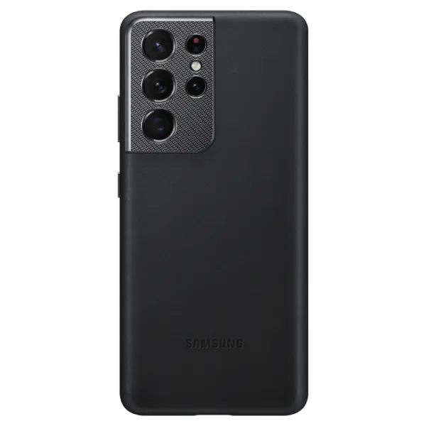 Husa Samsung Galaxy S21 Ultra Original Back/ Leather/ Black photo 1