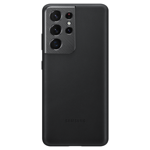 Husa Samsung Galaxy S21 Ultra Original Back/ Leather/ Black photo 1