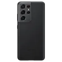 Husa Samsung Galaxy S21 Ultra Original Back/ Leather/ Black