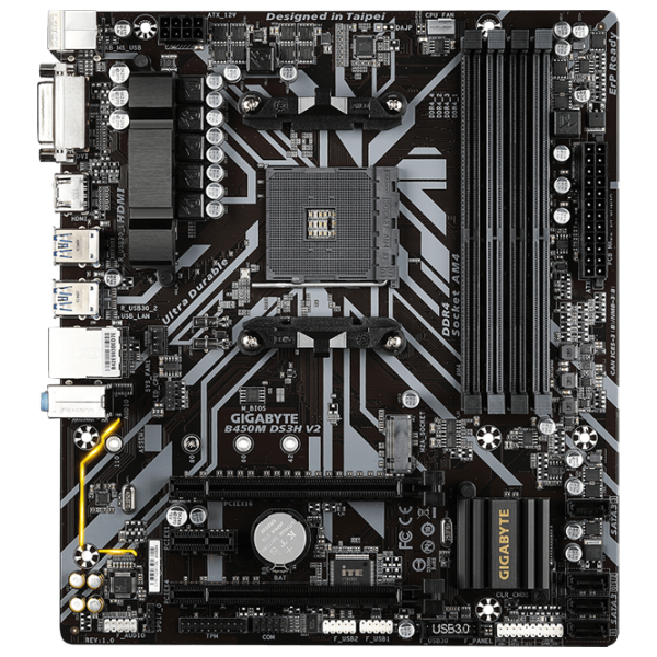 Материнская плата Gigabyte B450M DS3H V2 1.0 mATX/ AMD B450 photo 1