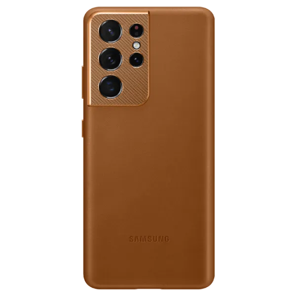 Чехол для смартфона Samsung Galaxy S21 Ultra Samsung/ Back/ Кожа/ Коричневый photo 1