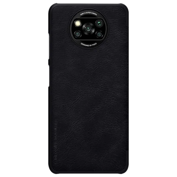 Чехол для смартфона Xiaomi Poco X3 Nillkin/ Flip Cover/ Кожа/ Черный photo 1