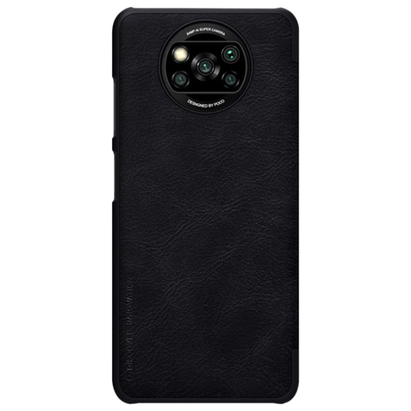 Чехол для смартфона Xiaomi Poco X3 Nillkin/ Flip Cover/ Кожа/ Черный photo 1