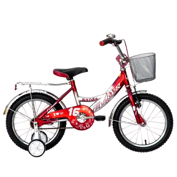 Bicicletă Fulger Panda 16" 9.5" Oțel/ Red White photo 1
