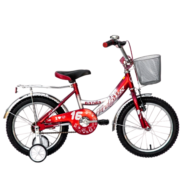 Bicicletă Fulger Panda 16" 9.5" Oțel/ Red White photo 1