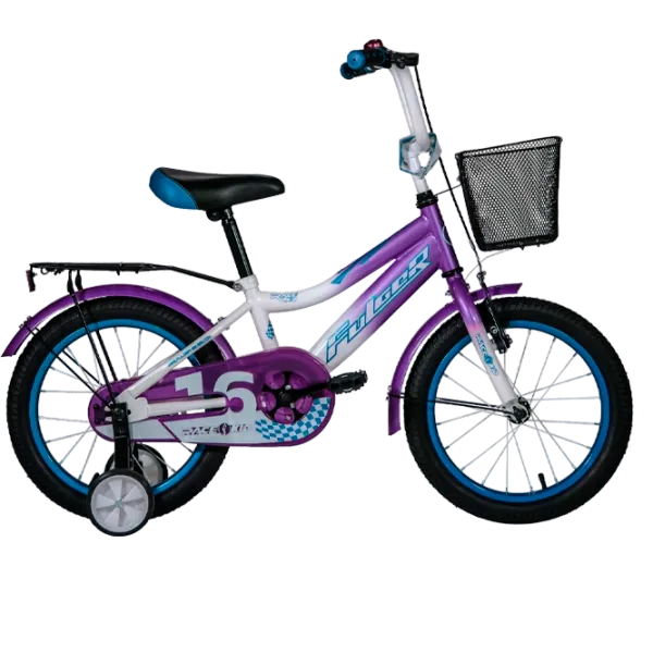 Bicicletă Fulger Rase Kid 16" Oțel/ Violet White photo 1