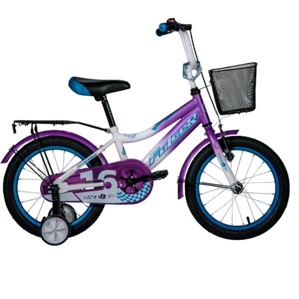 Bicicletă Fulger Rase Kid 16" Oțel/ Violet White photo 1