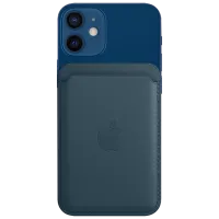 Husă Portmoneu Apple iPhone 12 - 14 All Apple/ MagSafe Back/ Piele/ Baltic Blue