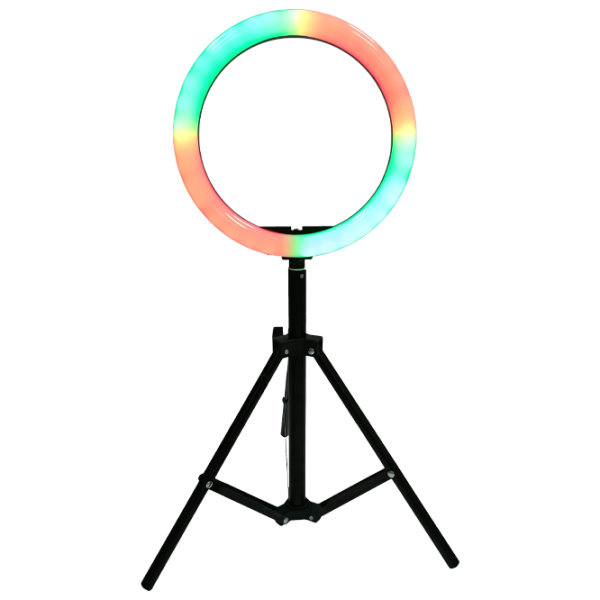 Trepied cu lampă Vidlok RGB Selfie Ring Light 304 mm Black photo 1