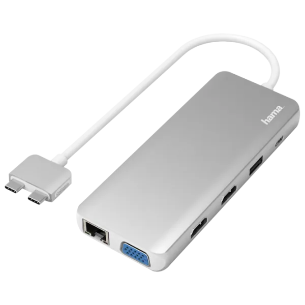 Adaptor Hub Hama 200133 USB Type-C/ Silver photo 1 Adaptor Hub Hama 200133 USB Type-C/ Silver photo 1