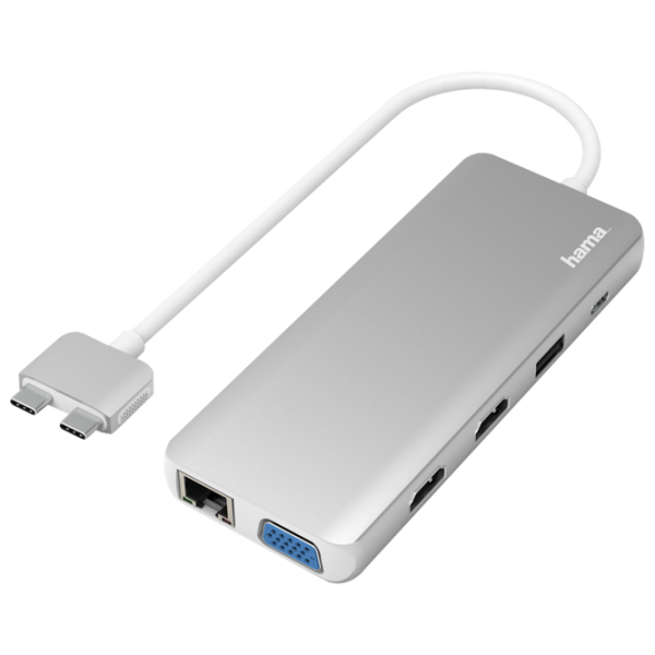 Adaptor Hub Hama 200133 USB Type-C/ Silver photo 1 Adaptor Hub Hama 200133 USB Type-C/ Silver photo 1