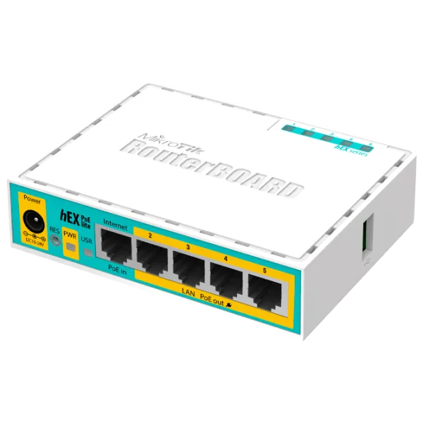 Маршрутизатор Mikrotik hEX PoE lite Белый photo 1