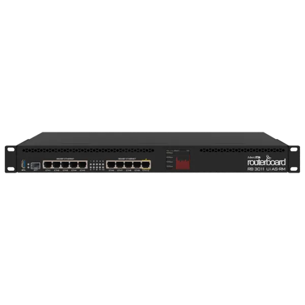 Wi-Fi Router Mikrotik RB3011UiAS-RM Black photo 1