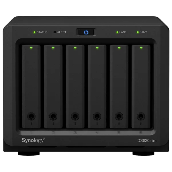 Сетевое хранилище Synology DS620slim Черный photo 1
