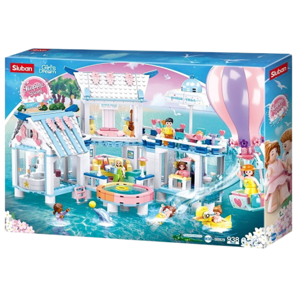 Детский конструктор Sluban Sea View Pool Villa Вилла/ Светло-синий photo 1