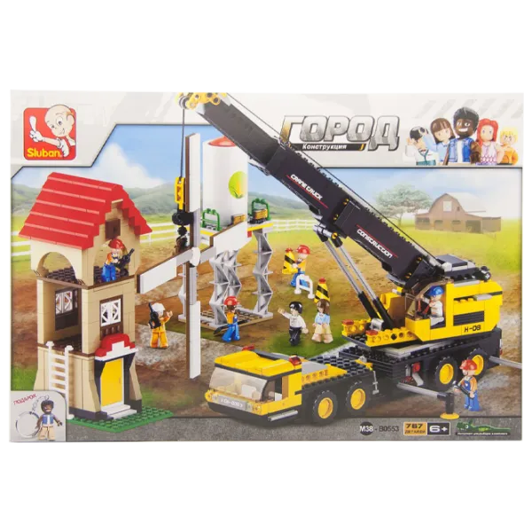 Детский конструктор Sluban Crane truck Строители/ Желтый photo 1