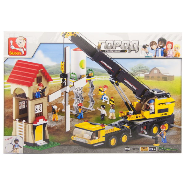 Детский конструктор Sluban Crane truck Строители/ Желтый photo 1