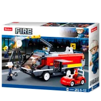 Конструктор Sluban Airport Crash Tender Пожарные/ Красный