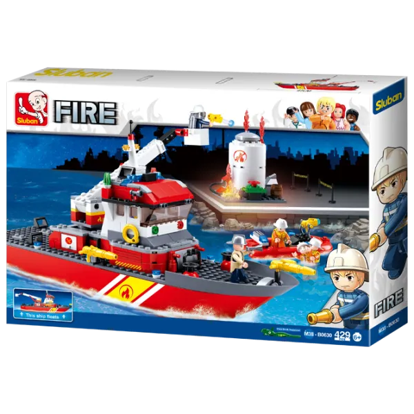 Constructor pentru copii Sluban Fireboat + Oil Tank Pompieri/ Red photo 1 Constructor pentru copii Sluban Fireboat + Oil Tank Pompieri/ Red photo 1