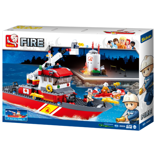 Constructor pentru copii Sluban Fireboat + Oil Tank Pompieri/ Red photo 1 Constructor pentru copii Sluban Fireboat + Oil Tank Pompieri/ Red photo 1