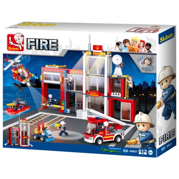 Constructor pentru copii Sluban Fire Station Pompieri/ Red photo 1
