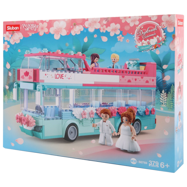Constructor pentru copii Sluban Wedding Bus Autobuz/ Pink photo 1