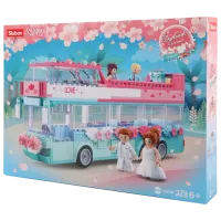 Детский конструктор Sluban Wedding Bus Автобус/ Розовый