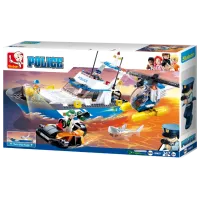 Constructor pentru copii Sluban Police Land and Sea Poliție/ Blue
