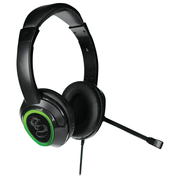 Căști Flex Champion Green Black Cu fir/ Gaming photo 1